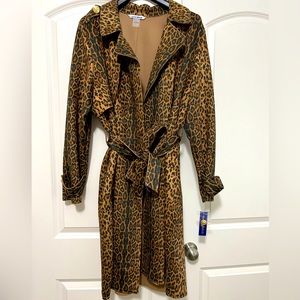 Nygard Trench Animal Print Coat Sz L